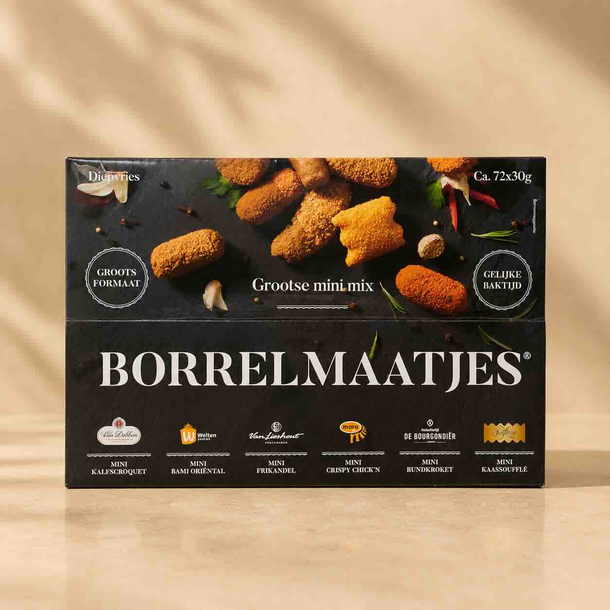 Borrelmaatjes mini snacks 72 stuks